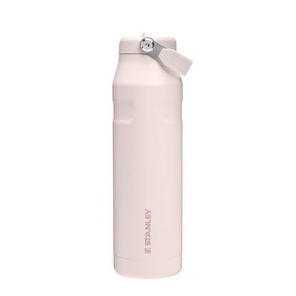 Stanley Flip Straw 2.0 Trinkflasche mit Strohhalm – 1.06L Rose Quartz. Zylindrische Isolierflasche zum Trinken unterwegs.