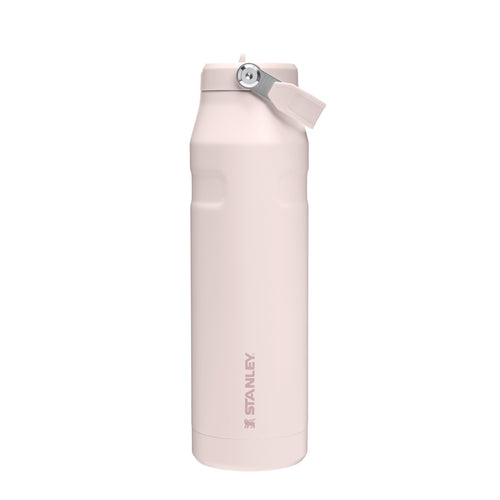 Stanley Flip Straw 2.0 Trinkflasche mit Strohhalm – 1.06L Rose Quartz. Zylindrische Isolierflasche zum Trinken unterwegs.