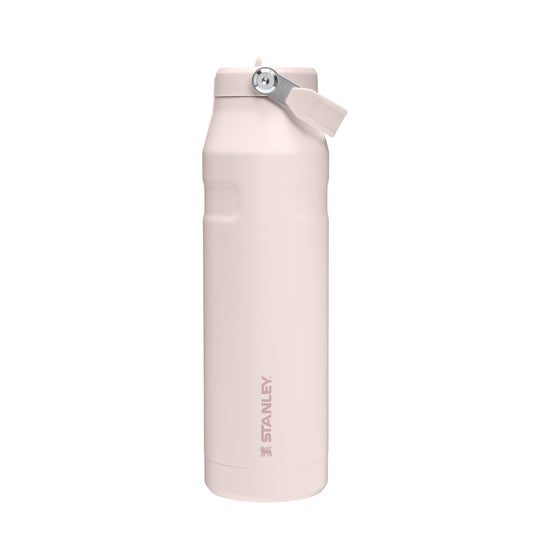 Stanley Flip Straw 2.0 Trinkflasche mit Strohhalm – 1.06L Rose Quartz. Zylindrische Isolierflasche zum Trinken unterwegs.