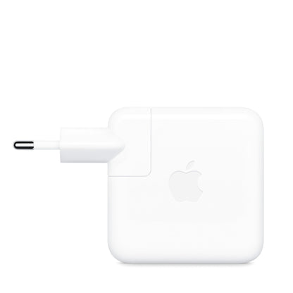 Apple 70W USB-C Power Adapter – Netzteil für MacBook. Weißes, rechteckiges Netzteil zum Laden von MacBooks über USB-C.