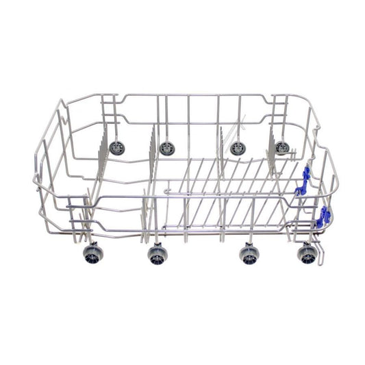 DREHFLEX Geschirrkorb unten für Geschirrspüler 45 cm - Universal, grauer Korb mit Rollen, nimmt Geschirr zur Reinigung auf.