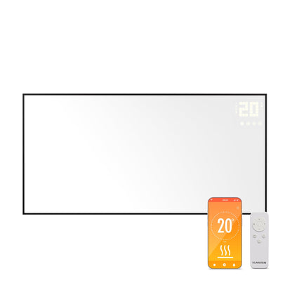 Klarstein Infrarotheizung 770W Smart Home Bildheizung. Flaches, rechteckiges Paneel. Heizt Räume effizient per Infrarotstrahlung.