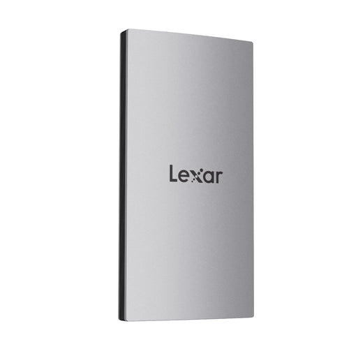 Lexar ES3 Portable SSD – 1TB, USB 3.2 Gen2, 1050 MB/s, schwarz, rechteckig zur Datenspeicherung.