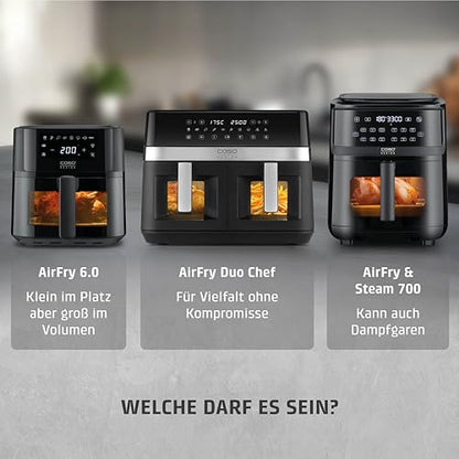 CASO AirFry DuoChef Heissluftfritteuse – 2in1 Air Fryer 14L Ofen