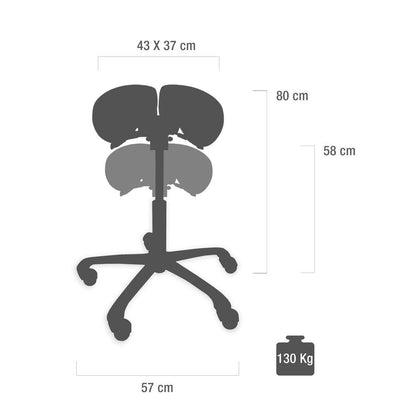 Teqler Sattelhocker, ergonomischer Arbeitsstuhl für Praxis – Rot