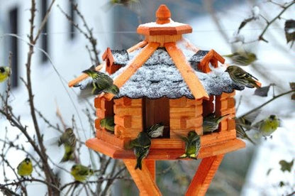 Deko-Shop-Hannusch Vogelhaus Futtersilo - XXL mit Ständer, Rot