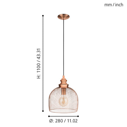 EGLO Straiton Pendelleuchte - Industrial Kupfer Esszimmer