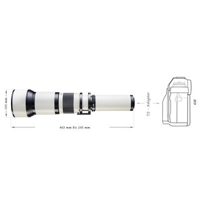Walimex pro 650-1300mm 1:8-16 Teleobjektiv - T2 Manuell