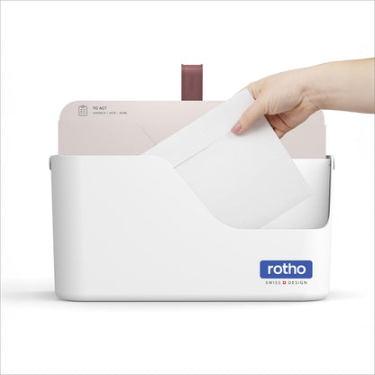 Rotho MyPaper Plus Inbox Dokumentenorganizer mit 4 Mappen, weiss – Ablage aus Kunststoff für A4