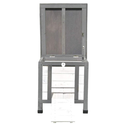 Melko Katzenhaus Grau/Weiss 50x45x43 cm mit klappbarem Dach und Rampe