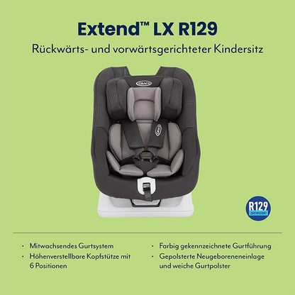 Graco Extend™ LX R129 Reboarder Kindersitz - Midnight Schwarz