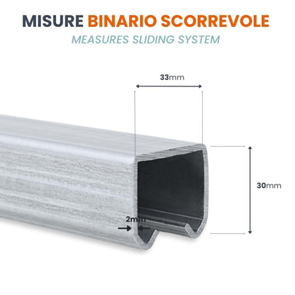 TENDAGGIMANIA Schiebetür Komplettset Eisen verzinkt - 300 cm