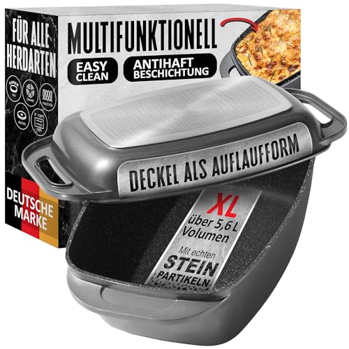 STONELINE Aluguss Bräter 40x22 cm Induktion 5,8L Grau