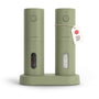LARS NYSØM Salz- und Pfeffermühlen Set elektrisch Sage Green, 2er-Set mit Ladestation