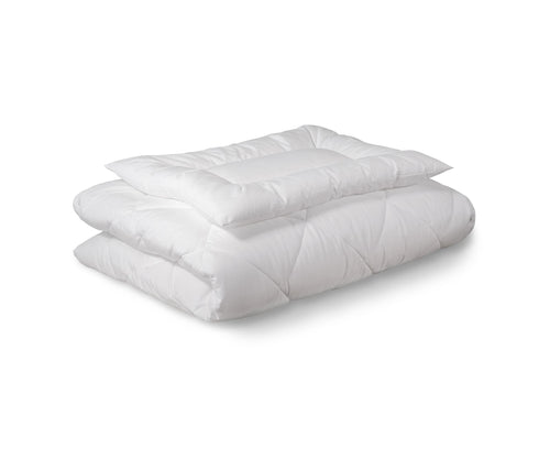 Ehrenkind® Kinder-Steppbetten-Set 4 Jahreszeiten Kochfest 100x135/40x60 cm. Weißes, gestepptes Set für ganzjährigen Schlafkomfort. Kochfest für Hygiene.