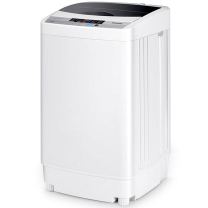 COSTWAY Mini Waschmaschine 4,5KG Toplader Waschvollautomat. Weißer, kompakter Toplader zur vollautomatischen Reinigung von bis zu 4,5 kg Wäsche.