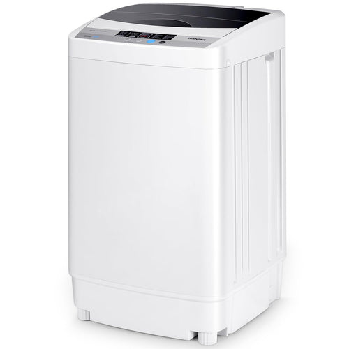 COSTWAY Mini Waschmaschine 4,5KG Toplader Waschvollautomat. Weißer, kompakter Toplader zur vollautomatischen Reinigung von bis zu 4,5 kg Wäsche.