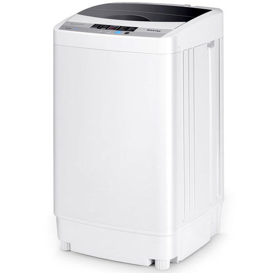 COSTWAY Mini Waschmaschine 4,5KG Toplader Waschvollautomat. Weißer, kompakter Toplader zur vollautomatischen Reinigung von bis zu 4,5 kg Wäsche.
