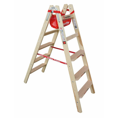 Euroline Comfort-Stufenstehleiter Holz - Modell 10577-2x5