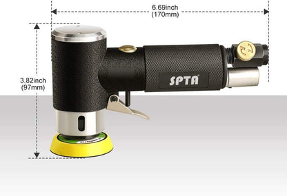 SPTA Mini Poliermaschine Druckluft Exzenterschleifer Set ARPS3SET