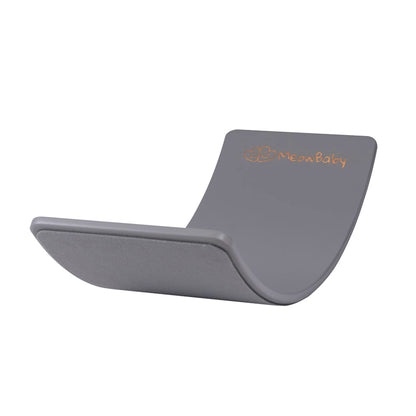 MEOWBABY Balance Board Kinder Montessori 80x30cm Grau. Gewölbtes, graues Holzbrett fördert Gleichgewicht und Motorik von Kindern beim Schaukeln.