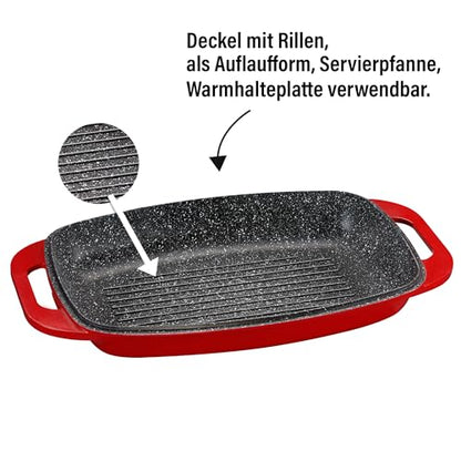 STONELINE Aluguss Bräter Induktion - 43x26 cm Rot, 8.4L