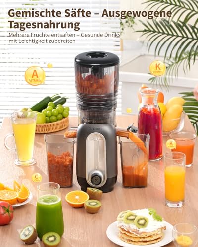 ZACHVO Kaltpress Slow Juicer Entsafter – 130mm Einfüllschacht