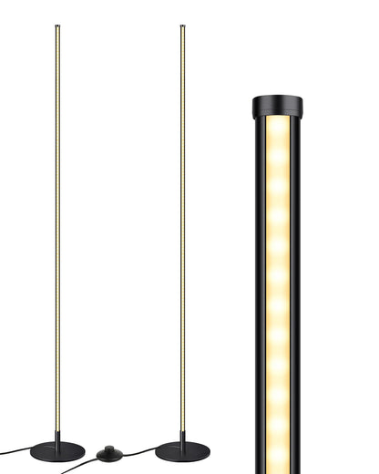 EDISHINE LED Stehlampe dimmbar, höhenverstellbar – 2er-Set schwarz