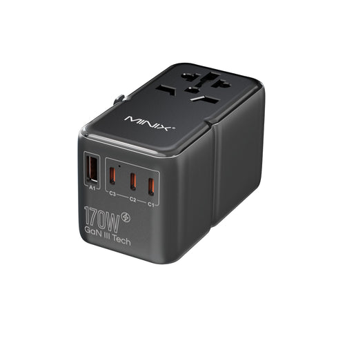 MINIX 170W GaN Reiseadapter Weltweit - 3C1A USB Ports