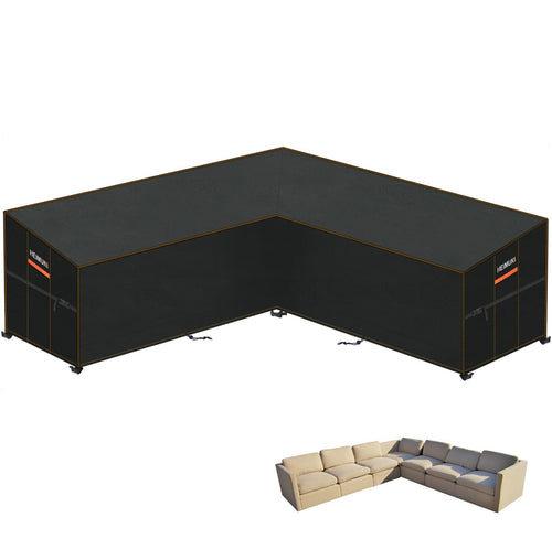 HEIMUNI Gartenmöbel Abdeckung L-Form wasserdicht 300x300 cm aus 420D Oxford-Gewebe für L-förmige Lounge