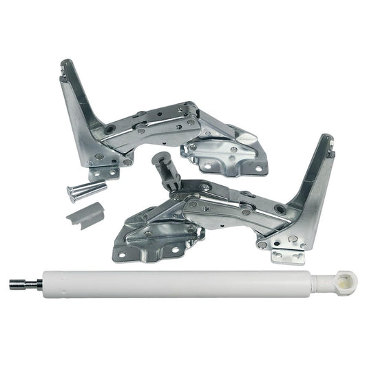 Liebherr 9590166 Türdämpfer + Scharnier Reparatursatz oben/unten. Technische Komponenten für Reparatur und Dämpfung der Kühlschranktür.