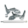 Liebherr 9590166 Türdämpfer + Scharnier Reparatursatz oben/unten. Technische Komponenten für Reparatur und Dämpfung der Kühlschranktür.