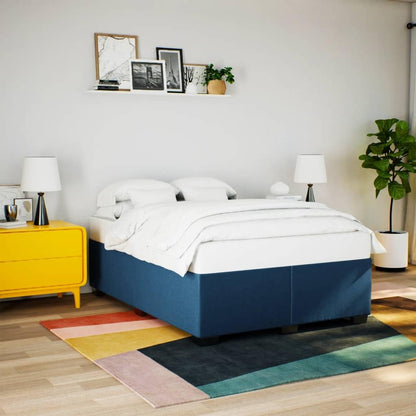 vidaXL Polsterbett Doppelbett – Stoff Blau 140x190cm