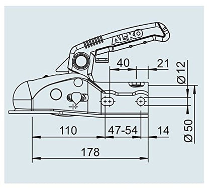 AL-KO AK 161 Kugelkupplung 50mm bis 1700kg Soft Dock
