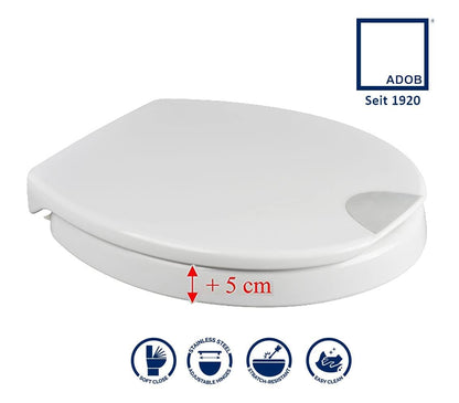 Novara Plus WC Sitz Erhöhung - 5 cm Duroplast Absenkautomatik