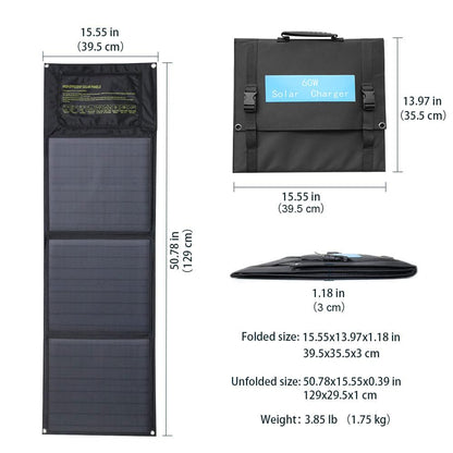 SolarMax 60W Faltbares Solarladegerät – Camping & Outdoor