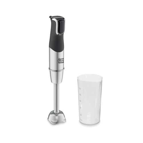 Tefal Jamie Oliver Stabmixer HB95JD10 in Schwarz und Edelstahl mit 800-ml-Mixbecher