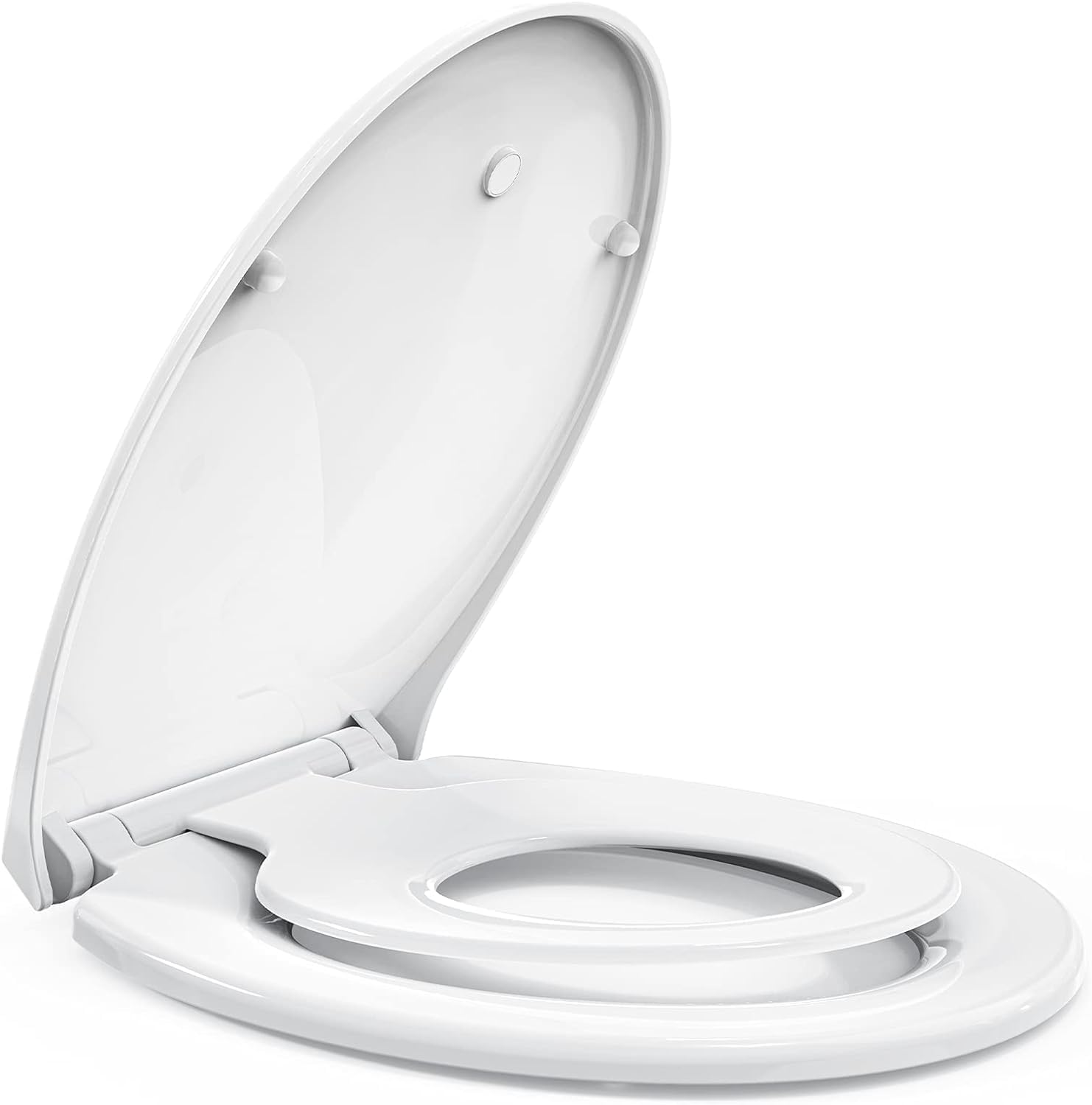STOREMIC WC Deckel mit Absenkautomatik und Kindersitz, O-Form, weiss aus Kunststoff