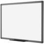 VIZ-PRO Whiteboard magnetisch 120 x 90 cm, schwarzer Aluminiumrahmen, mit Stiftablage