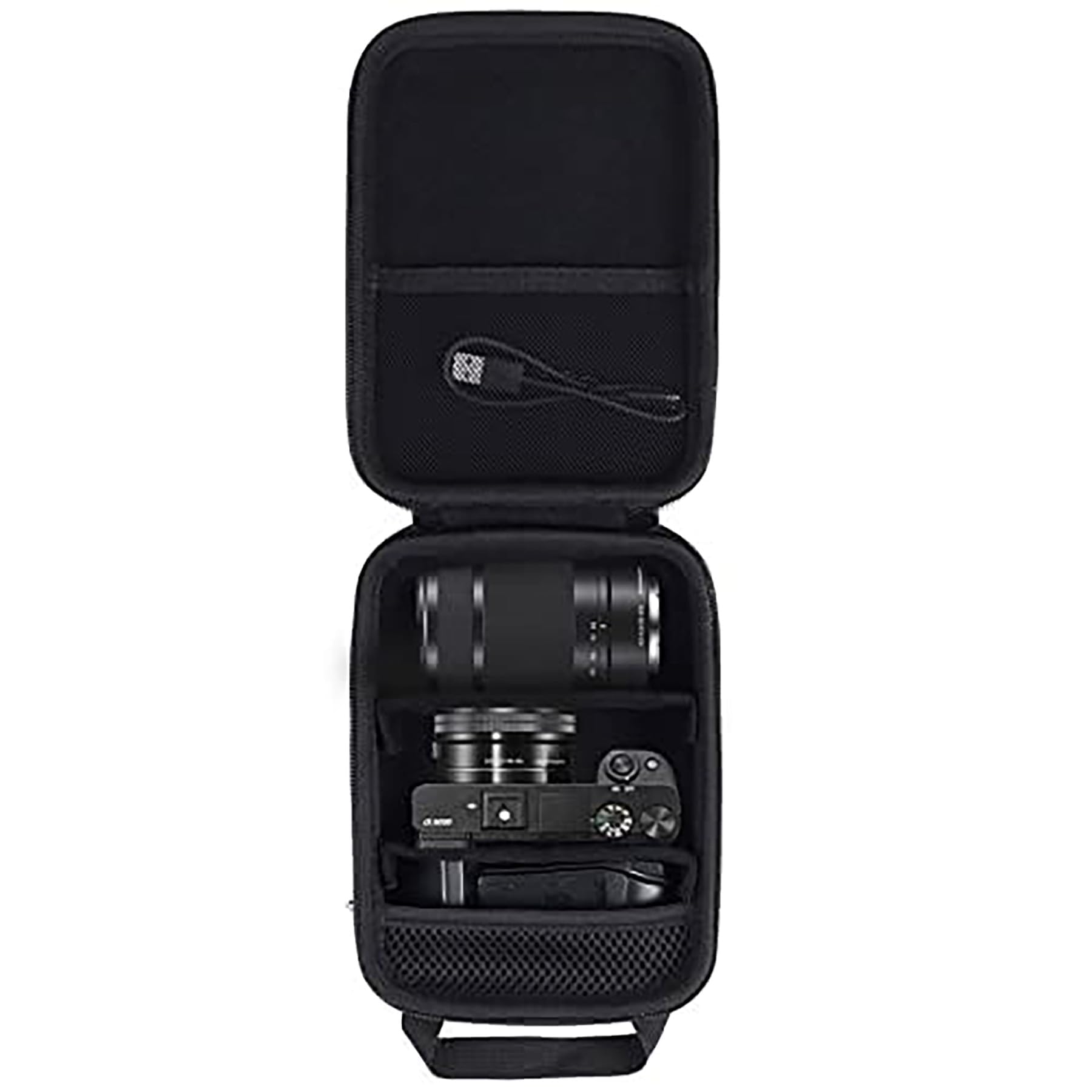 Aenllosi Kameratasche für Sony Alpha 6000/6300/6400/6500/6700, schwarz, Hartschale aus EVA mit Reissverschluss