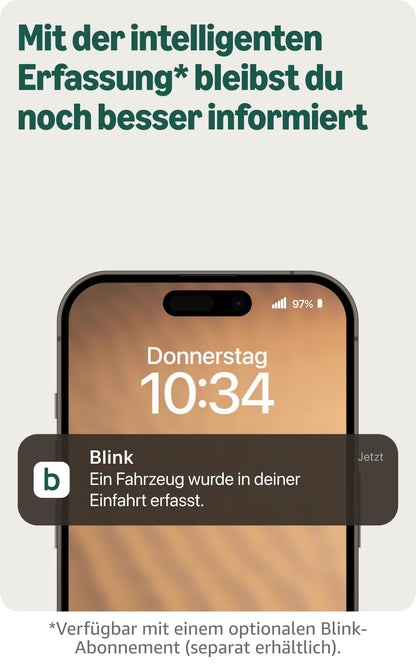 Blink Aussenkamera 2K+ – Kabellose Sicherheitskamera, 4er-Set, Schwarz