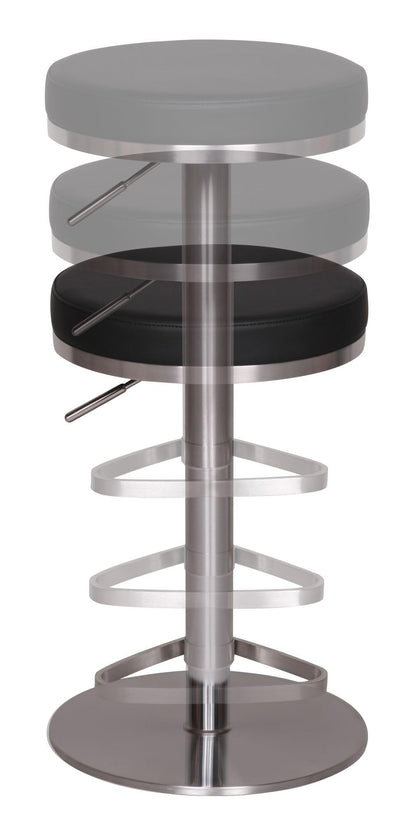 FineBuy Barhocker Edelstahl höhenverstellbar 57-82 cm