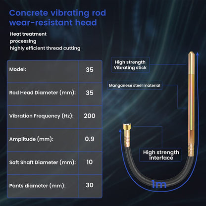 Anbull Innenrüttler 1300W – 1m Rüttelschlauch, 35mm Flasche