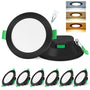 ALUSSO LED Einbaustrahler Schwarz Dimmbar IP44 7W 230V 6er Set, rundes schwarzes Gehäuse aus Aluminium, flache Bauform
