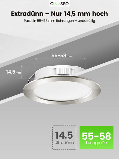 ALUSSO LED Einbaustrahler ST20, 12V, 4W, 3CCT, IP44, 6er Set