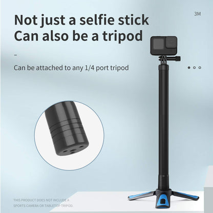 TELESIN 3M Kohlefaser Selfie Stick – Extra Lang Unsichtbar