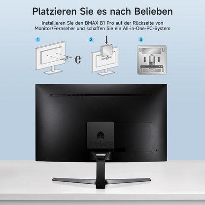 BMAX B1 Pro Mini PC Intel N4000 8GB/128GB Lüfterlos Win 11 Pro