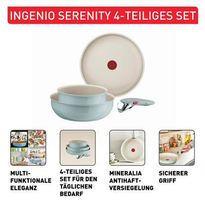 Tefal Ingenio Serenity Kochgeschirr-Set 4-tlg. Eucalyptus L8284S04