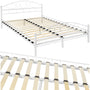 tectake® Metallbett Doppelbett mit Lattenrost 200x140cm Weiss. Das weiße Metallbett bietet zwei Schlafplätze inklusive Lattenrost.