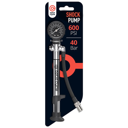Optio Cycle Dämpferpumpe 600 PSI – Federgabelpumpe mit Manometer und Schwenkschlauch